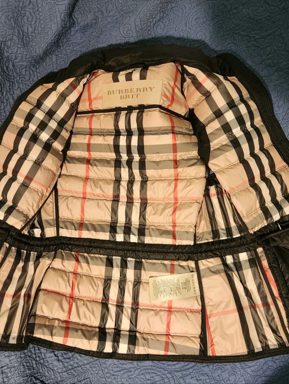 Burberry Brit Cranstead Womens Check Quilted Down Vest Puffer Black M - Picture 5 of 9